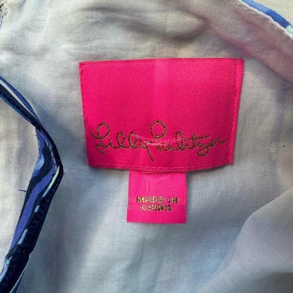 LILLY PULITZER Iris Blue Cotton ELLEE MIDI DRESS Zanzibar Zoo Print - Picture 5 of 6